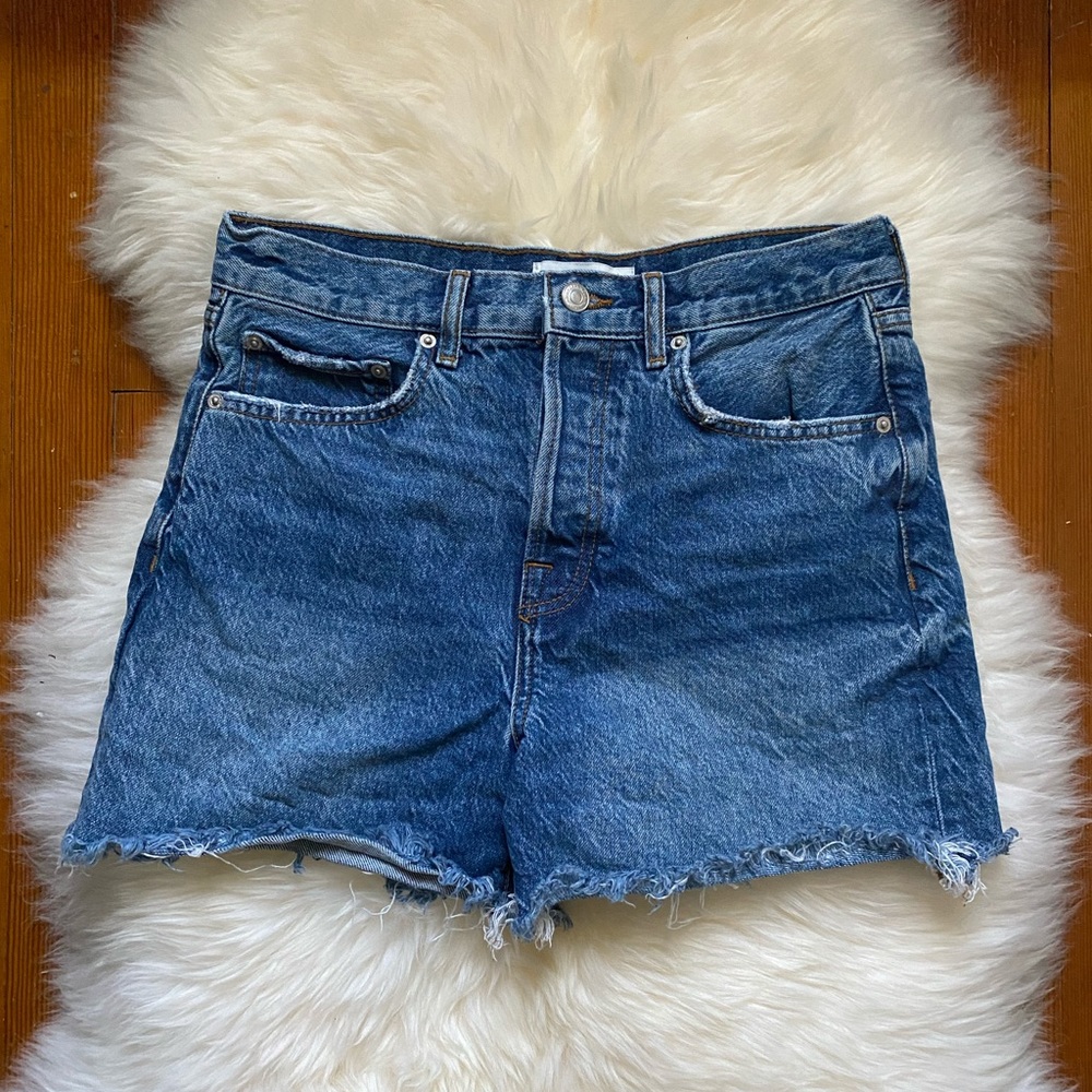 Zara high waisted denim cutoff shorts, size 4